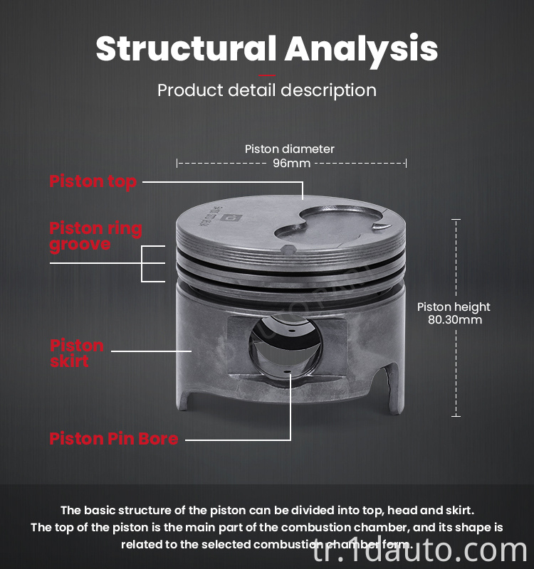 Toyota 3L Motor Pistonu Toyota 3L Engine Piston